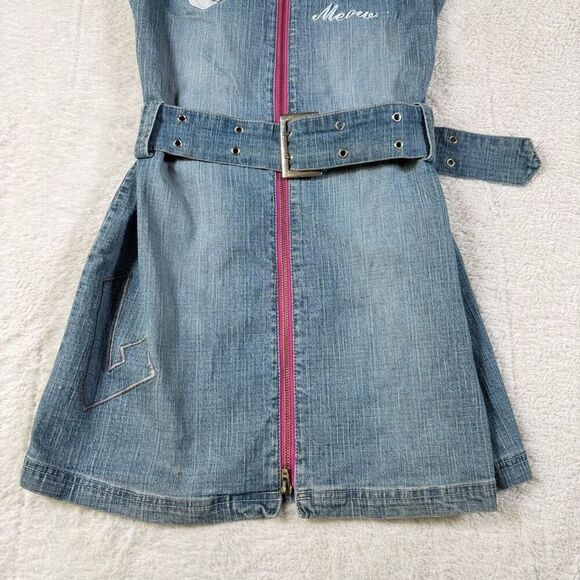 NWT Vintage Y2K Meow Meow Denim Mini Dress - Picture 2 of 6